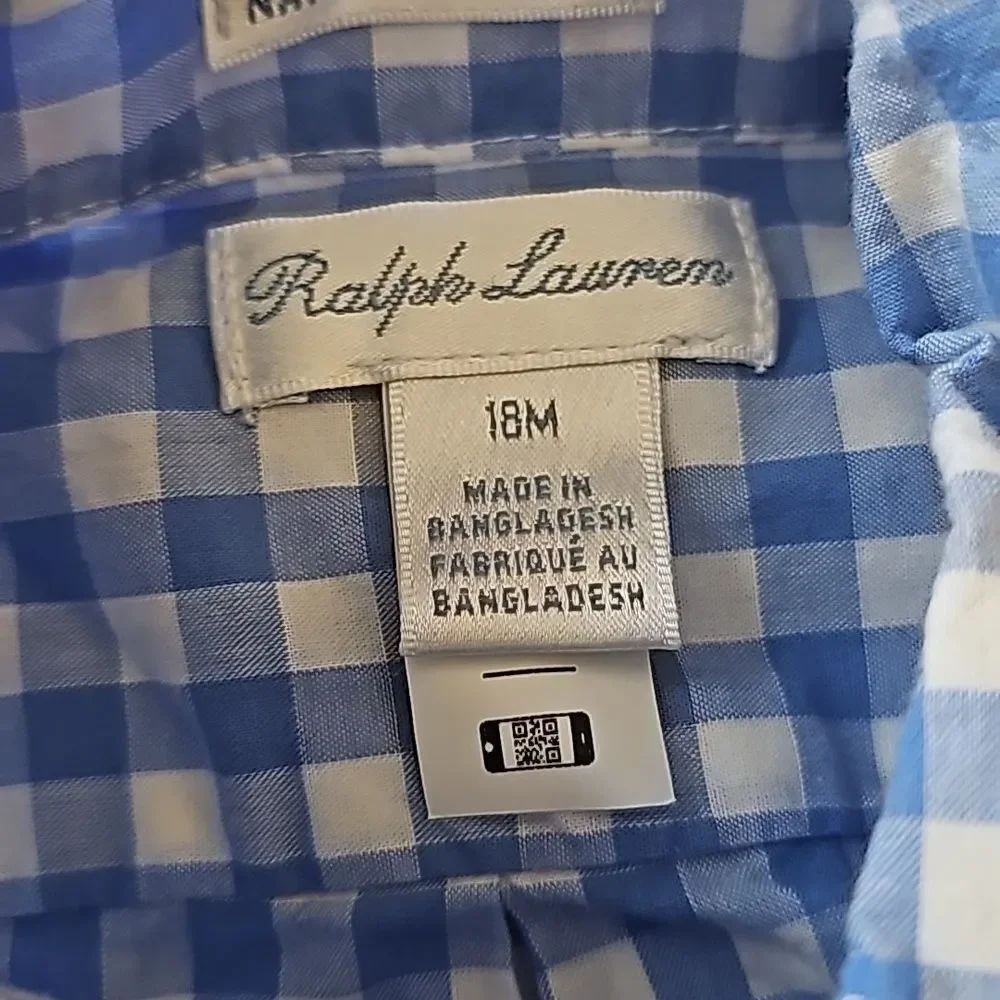 RALPH LAUREN Checkered‎ Button Down Shirt - 18 Months
